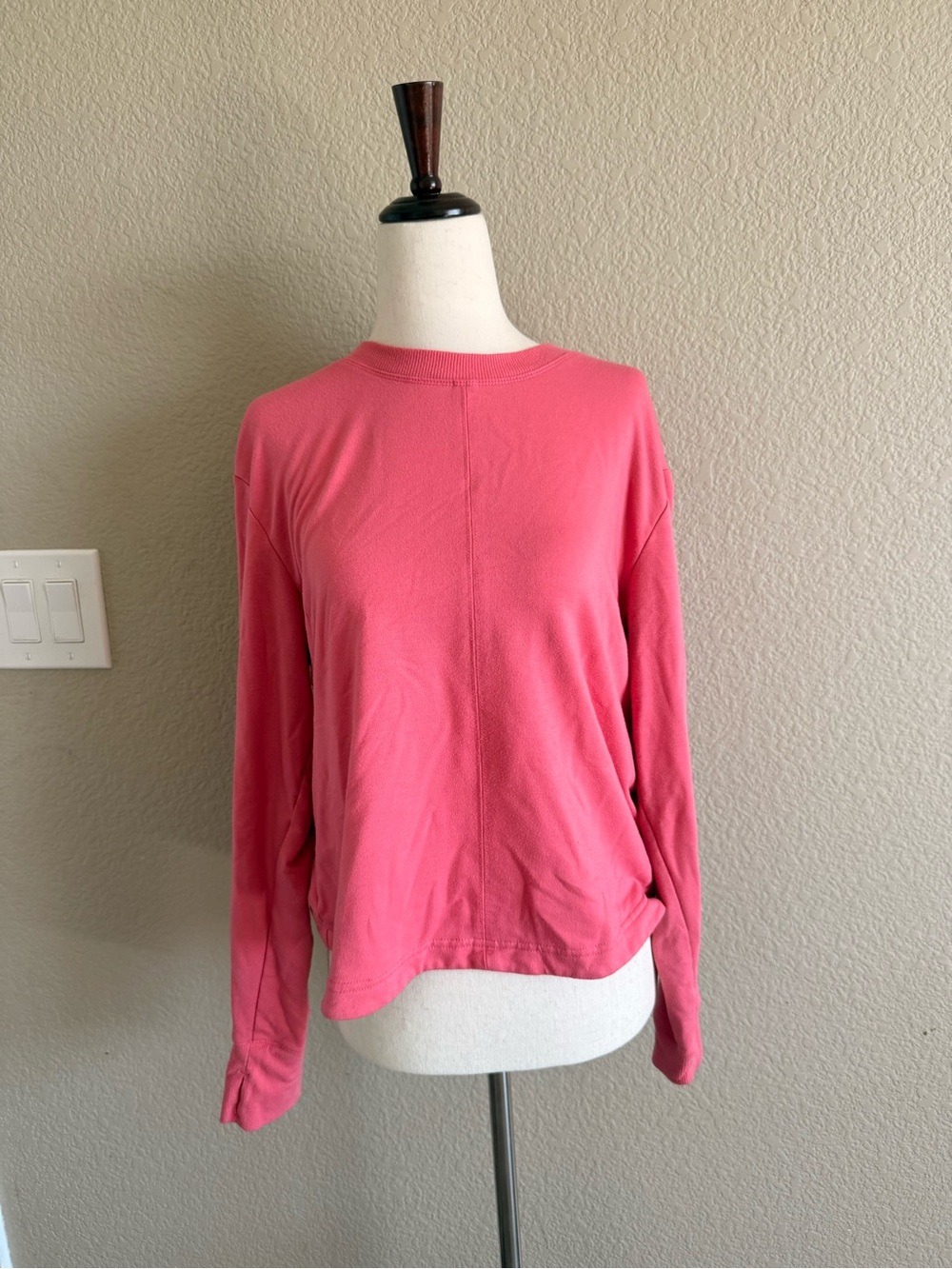 Apana Rose Pink Long Sleeve Crewneck Top